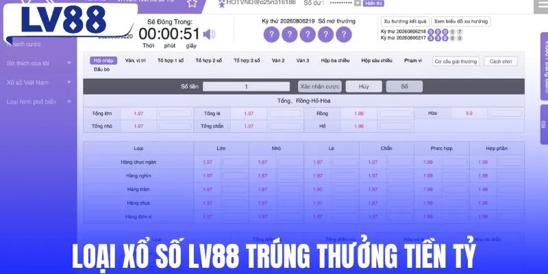 Loại xổ số LV88 trúng thưởng tiền tỷ